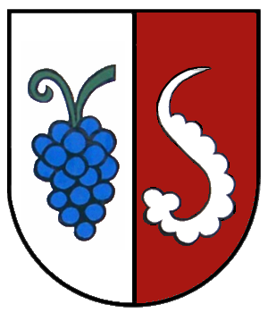                                                     Traube und Bockshorn auf Wappen Windischenbach                                    